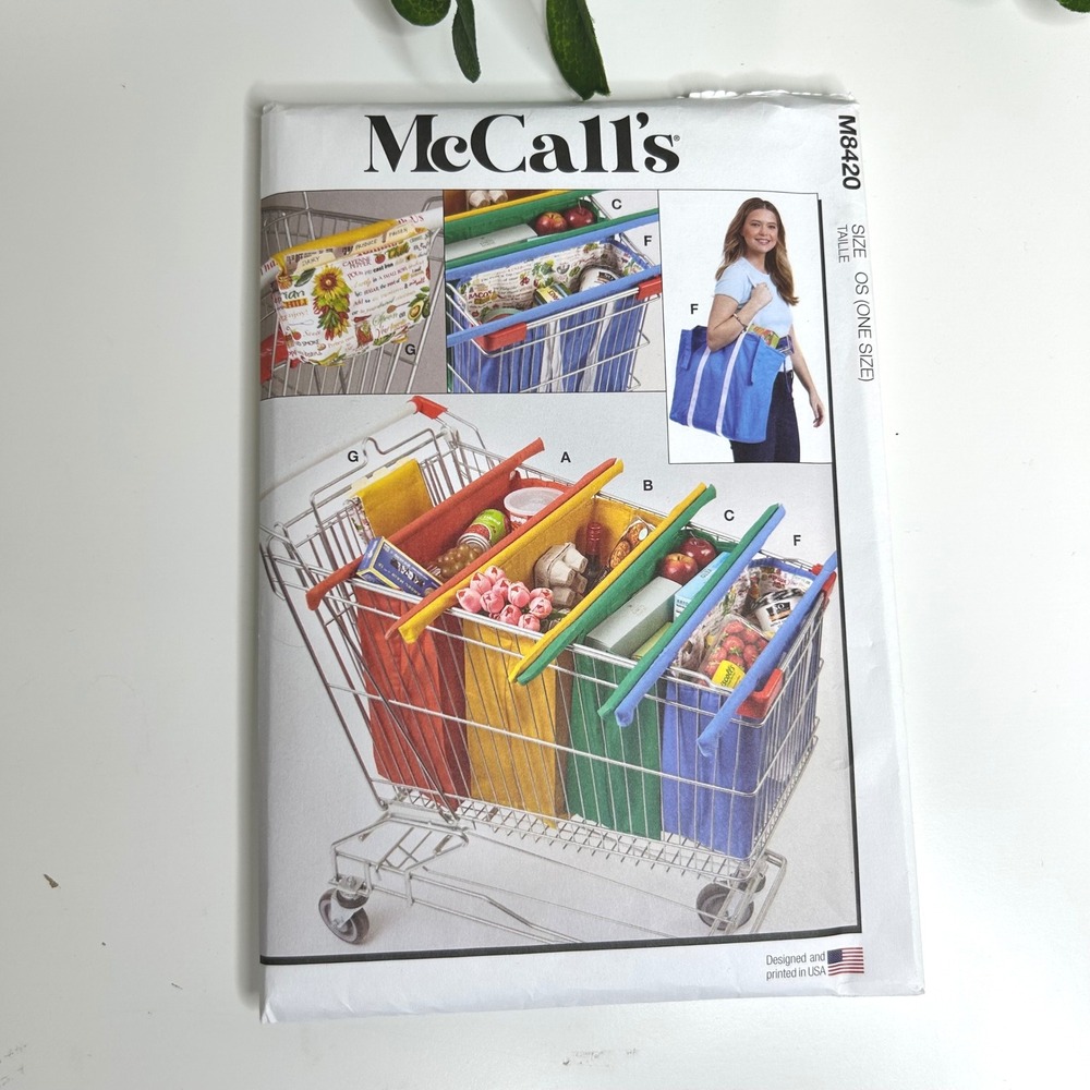 McCall's M8420 UNCUT Shopping Cart Bags and Coupon Case Sewing Pattern One Size
